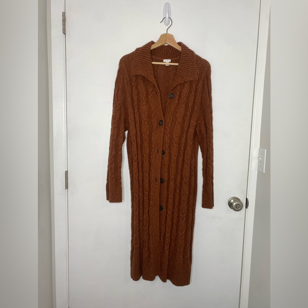 J. Jill Cable-Knit Duster Sweater, Size L